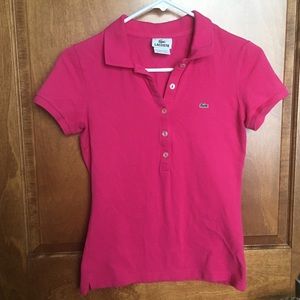 Lacoste Hot Pink 5-Button Polo